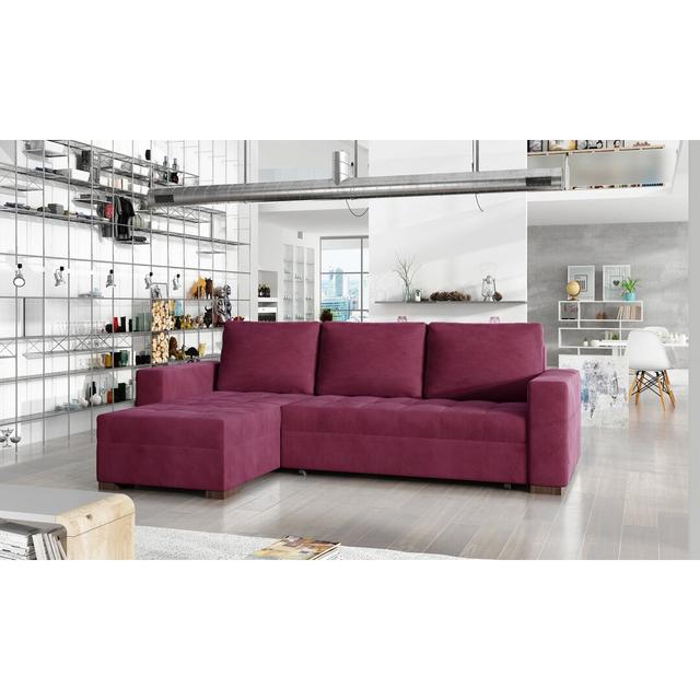 Ecksofa Geis mit Bettfunktion Metro Lane Polsterfarbe: Bordeauxrot on Productcaster.