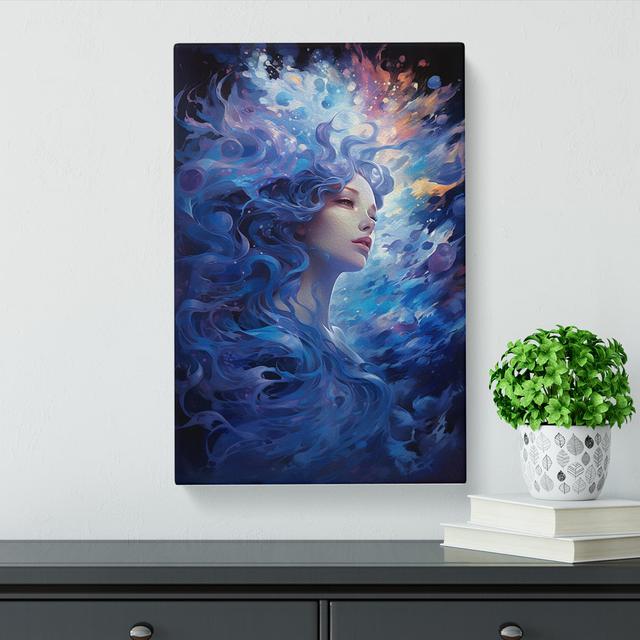 Aquarius Zodiac Contemporary No.2 - No Frame Art Prints Marlow Home Co. Size: 76cm H x 50cm W x 3cm D on Productcaster.