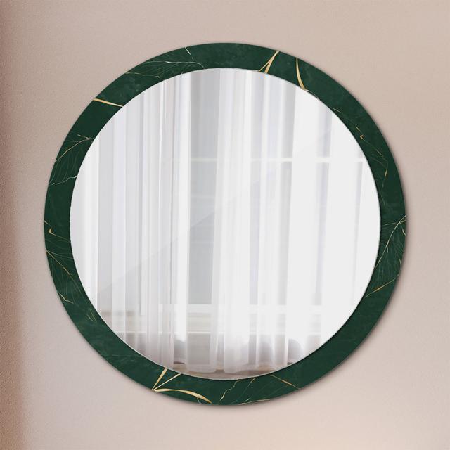 Huldar Round Glass Framed Wall Mounted Accent Mirror in Dark Green East Urban Home on Productcaster.