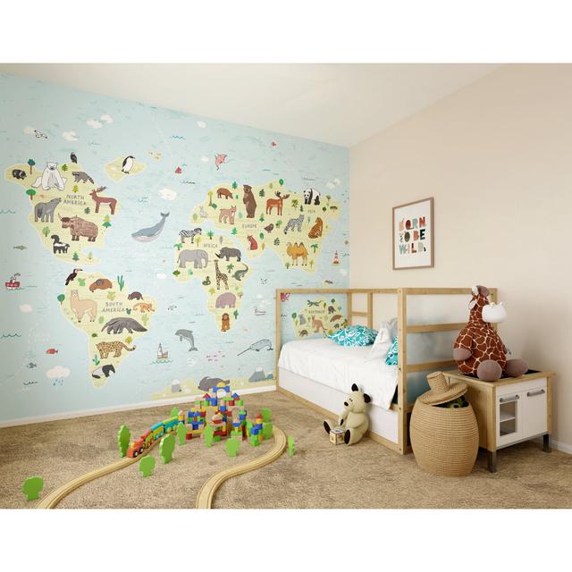 Lexi-May Mural Harriet Bee Size: 350cm L x 280cm W , Colour: Blue on Productcaster.