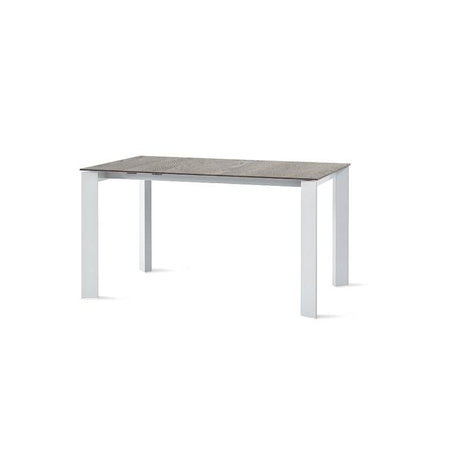 Cornelison Extendable Dining Table Ebern Designs Size: 75cm H x 130cm L x 85cm W, Frame Colour: Bianco, Table Top Colour: Grey on Productcaster.