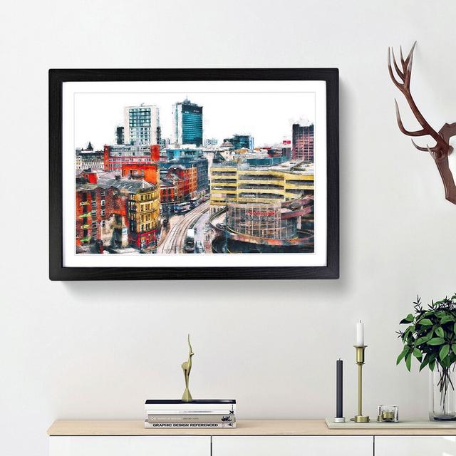 The Manchester Skyline - Picture Frame Painting Print East Urban Home Size: 45cm H x 63cm W x 2cm D, Frame Option: Black Framed on Productcaster.