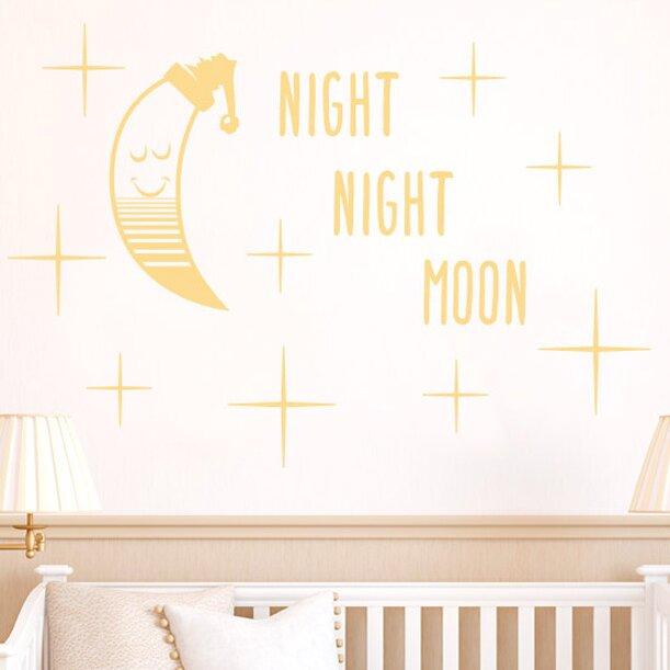 Night Night Moon Wall Sticker East Urban Home Colour: Beige, Size: Medium on Productcaster.