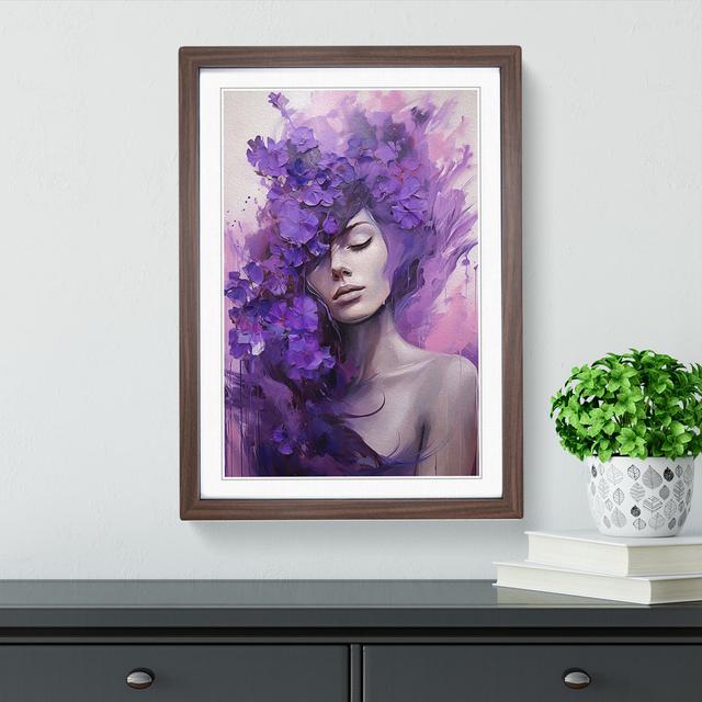 Lavender Flower Expressionism - Single Picture Frame Print on Wood Fairmont Park Size: 64cm H x 46cm W x 2cm D, Frame Colour: Walnut Framed on Productcaster.