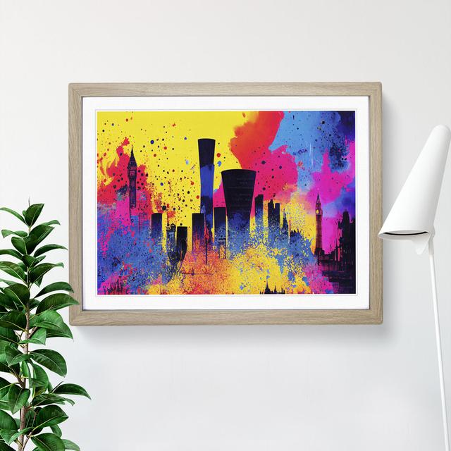 Vibrant City Skyline Art Vol.2 Abstract - Picture Frame Graphic Art 17 Stories Size: 25cm H x 34cm W x 2cm D, Format: Grey on Productcaster.