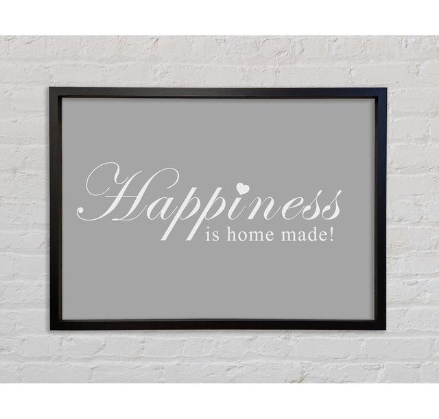 Home Quote Happiness Is Home Made - Single Picture Frame Typography on Canvas Bright Star Colour: Grey/White, Size: 59.7cm H x 84.1cm W x 3.3cm D on Productcaster.