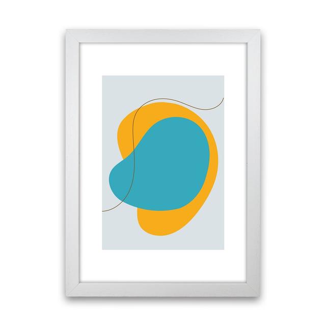 Mita Teal Bold Abstract N22 by Pixy Paper - Graphic Art George Oliver Size: 59.4cm H x 42cm W x 3cm D, Format: White Framed on Productcaster.