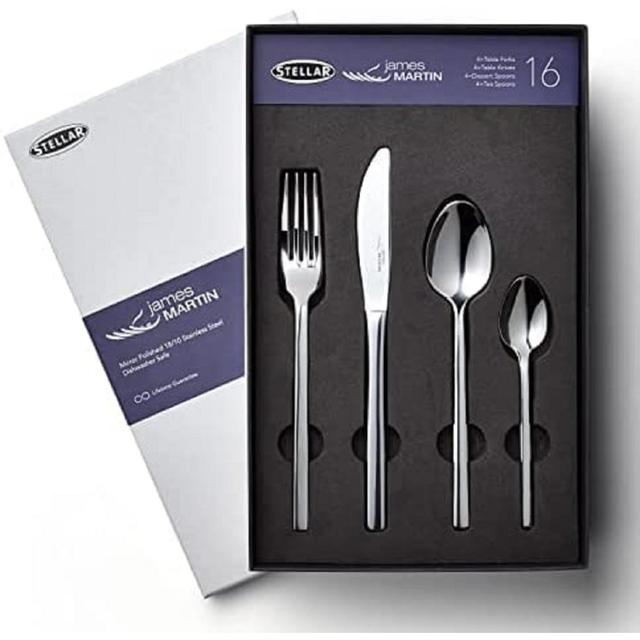 Stellar James Martin 16 Piece Stainless Steel Cutlery Set. Table Settings For 4 Stellar on Productcaster.