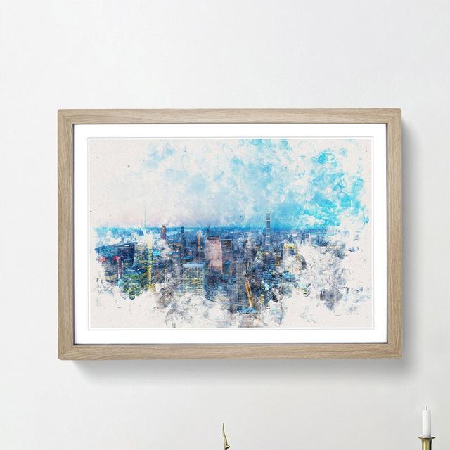 The Sky Above New York - Picture Frame Painting Print East Urban Home Size: 45cm H x 63cm W x 2cm D, Frame Option: Oak Framed on Productcaster.