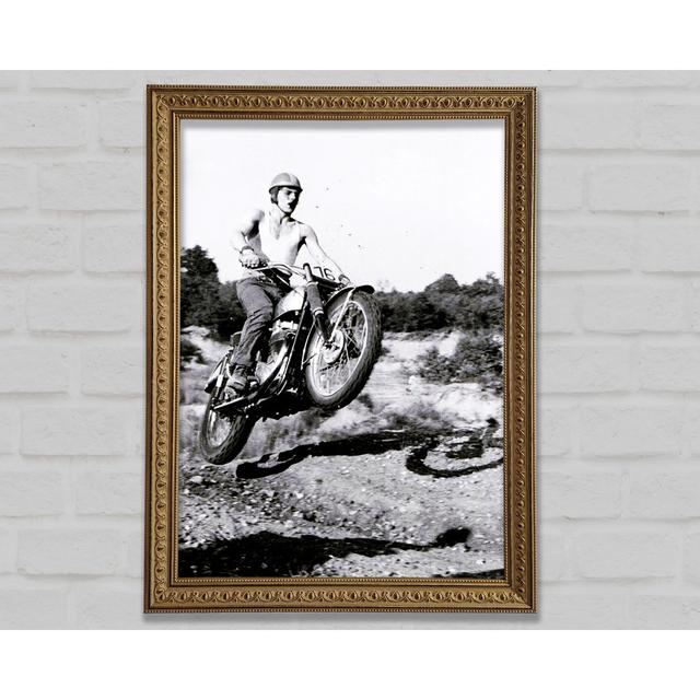 Retro Motorcross Wheelie - Single Picture Frame Art Prints Bright Star Size: 42cm H x 29.7cm W x 3cm D on Productcaster.