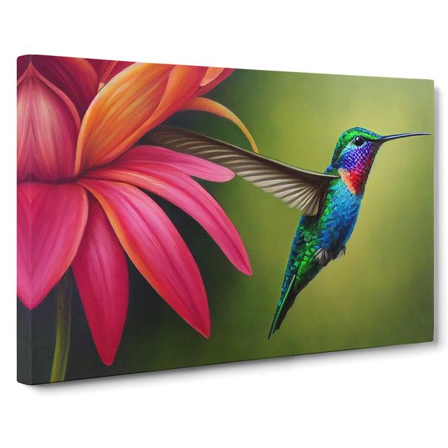 Floral Hummingbird Vol.1 - Wrapped Canvas Graphic Art Marlow Home Co. Size: 35cm H x 50cm W x 3cm D on Productcaster.