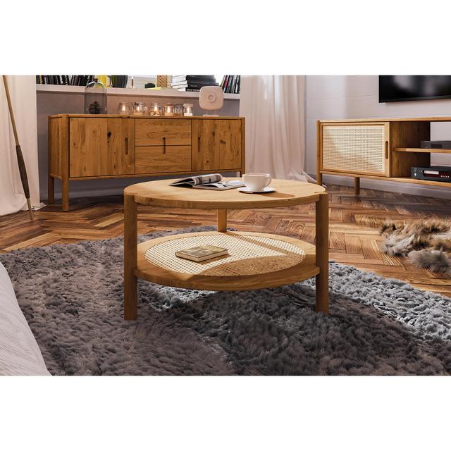 Annalotta Solid Wood Coffee Table with Storage 17 Stories Size: 35" H x 60" W x 60" D on Productcaster.