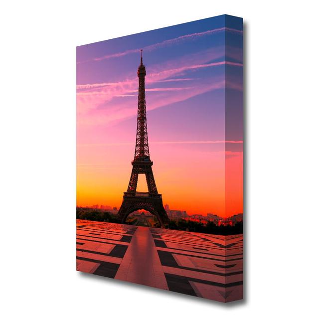 'Eiffel Tower Sunset 3 Paris' Photographic Print on Canvas East Urban Home Size: 50.8 cm H x 35.6 cm W on Productcaster.