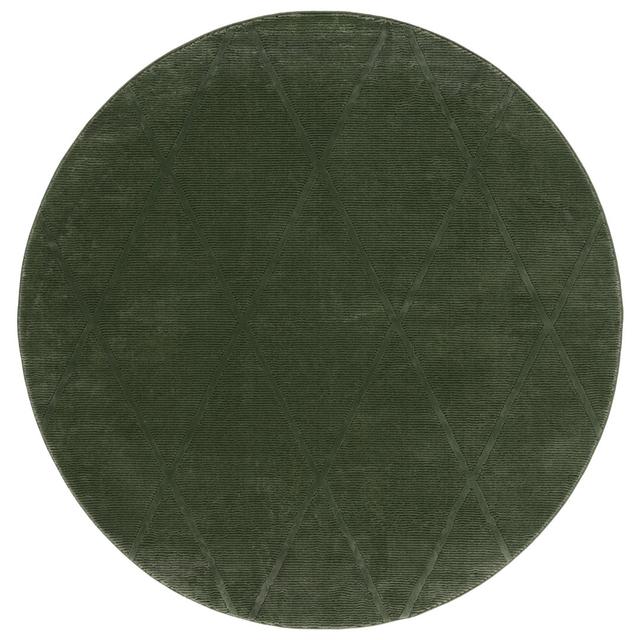 Revive Geometric Area Rug In Green Natur Pur Rug Size: Round 200.66cm on Productcaster.