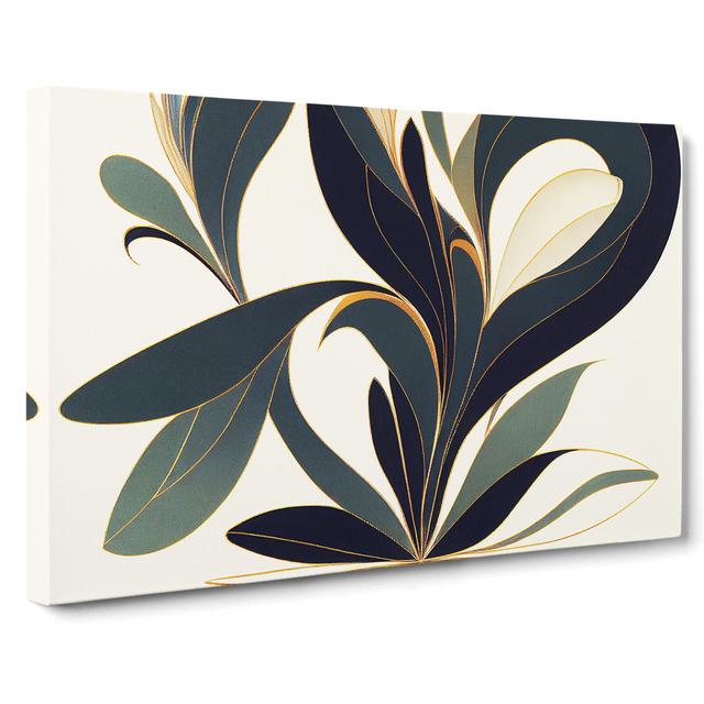 Precious Plant Leaf Abstract - Wrapped Canvas Graphic Art Marlow Home Co. Size: 50cm H x 76cm W x 3cm D on Productcaster.