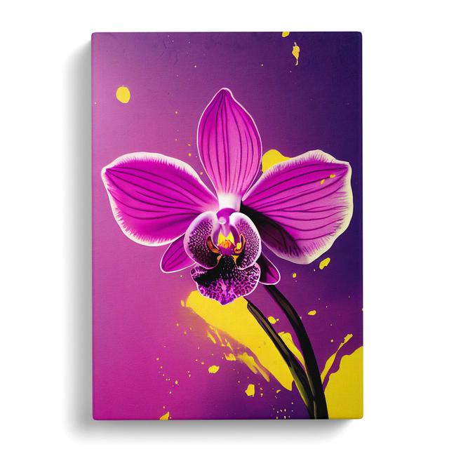 Orchid Flower Splatter Vol.2 - Wrapped Canvas Graphic Art 17 Stories Size: 60cm H x 40cm W x 3cm D on Productcaster.