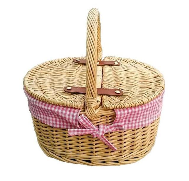 Wicker Picnic Basket Brambly Cottage Colour: Pink on Productcaster.