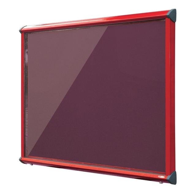 Exterior Wall Mounted Bulletin Board Symple Stuff Size: 75cm H x 96.7cm W, Colour: Dark Wine, Frame Finish: Red on Productcaster.