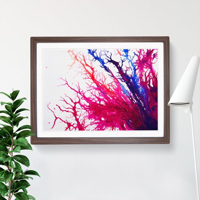 Abstract Coral Reef Art - Single Picture Frame Print Metro Lane Size: 25cm H x 34cm W x 2cm D, Frame Colour: Walnut on Productcaster.