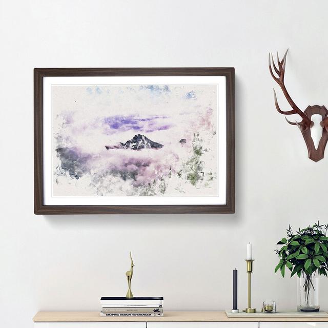 Mountain Peak in Alberta Canada - Picture Frame Graphic Art Print East Urban Home Frame Option: Walnut Framed, Size: 45cm H x 63cm W x 2cm D on Productcaster.