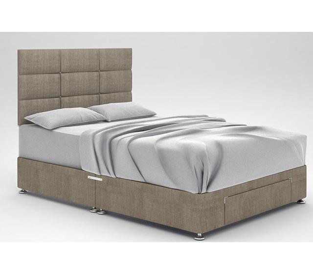 Zielke Divan Bed Base 17 Stories Size: King (5'), Colour: Sand, Storage Type: End Drawer on Productcaster.