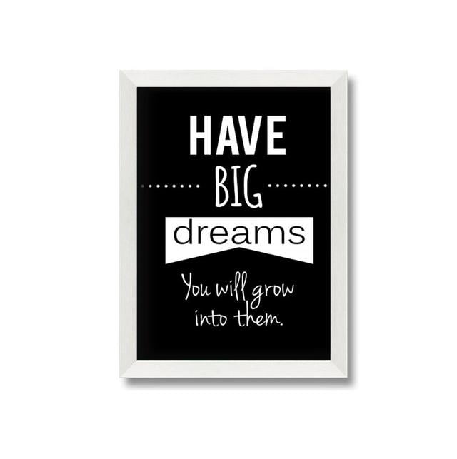 Talisha Have Big Dreams - Single Picture Frame Typography Maturi Size: 29.7cm H x 21cm W x 10cm D on Productcaster.