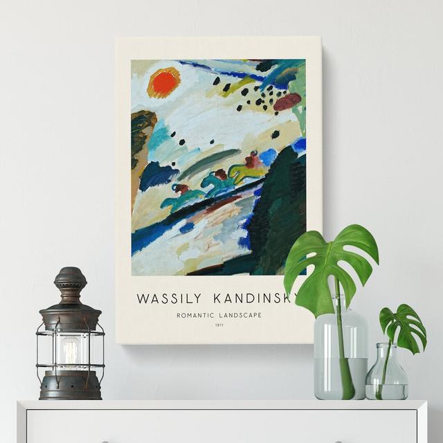 Romantic Landscape by Wassily Kandinsky - Wrapped Canvas Painting East Urban Home Size: 76cm H x 50cm W x 3cm D on Productcaster.