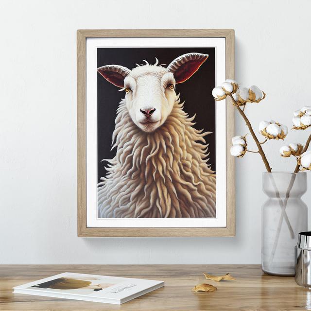 An Amazing Sheep - Single Picture Frame Print Brambly Cottage Frame Colour: Oak, Size: 64cm H x 46cm W x 2cm D on Productcaster.