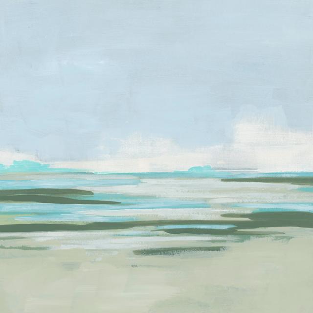 Pale Marsh Coast I - Unframed Painting Highland Dunes Size: 122cm H x 122cm W x 3.8cm D on Productcaster.