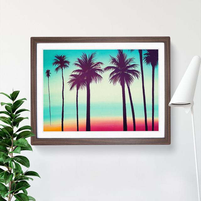 Painted Palm Trees Vol.2 - Picture Frame Painting Bay Isle Home Size: 25cm H x 34cm W x 2cm D, Format: Walnut Framed on Productcaster.