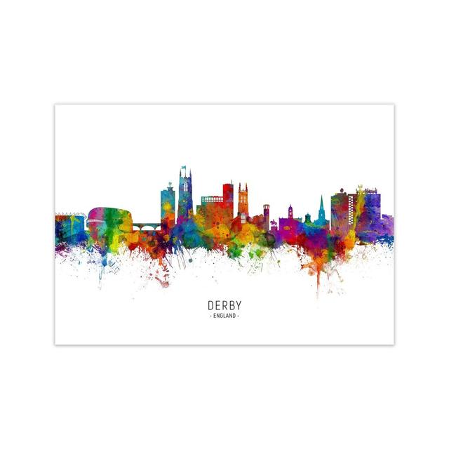 Derby England Skyline by Michael Tompsett - Graphic Art Latitude Run Format: Unframed, Size: 30cm H x 42cm W x 1cm D on Productcaster.