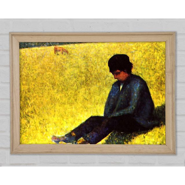 Seurat Boy Sitting On A Lawn - Single Picture Frame Art Prints Bright Star Size: 59.7cm H x 84.1cm W x 1.5cm D on Productcaster.