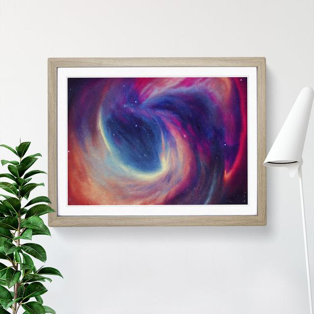 Galaxy Watercolour Vol.3 - Picture Frame Graphic Art Metro Lane Frame Colour: Oak Framed, Size: 34cm H x 46cm W x 2cm D on Productcaster.