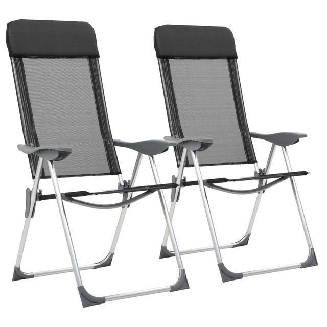 Verstellbarer Campingstuhl Ance (Set of 2) Garten Living Ausführung: Schwarz on Productcaster.