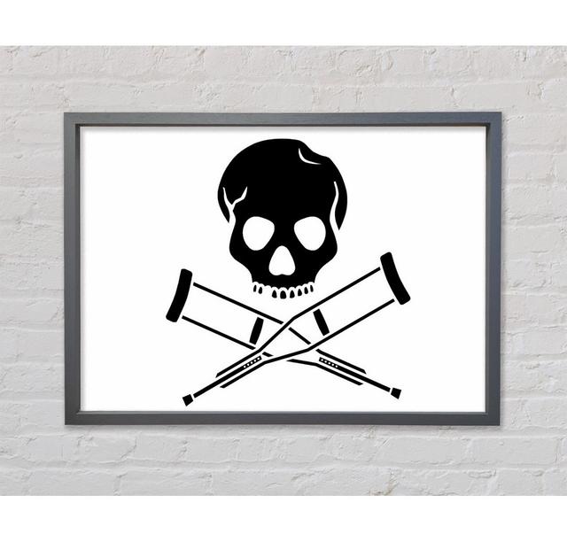 Jackass Skull N Bones B N W - Single Picture Frame Art Prints on Canvas Bright Star Size: 100cm H x 141.4cm W x 3.3cm D on Productcaster.