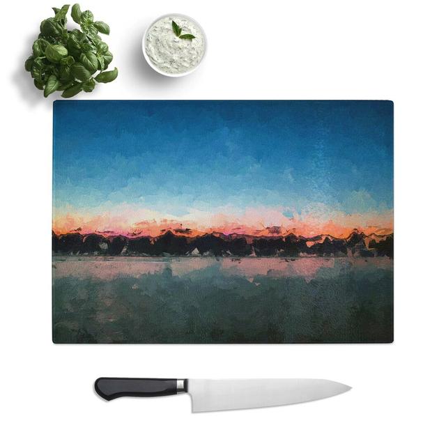 Glass Fuchsia Sky Above The Mountains in Abstract Chopping Board East Urban Home Size: 39 cm W x 28.5 cm L on Productcaster.