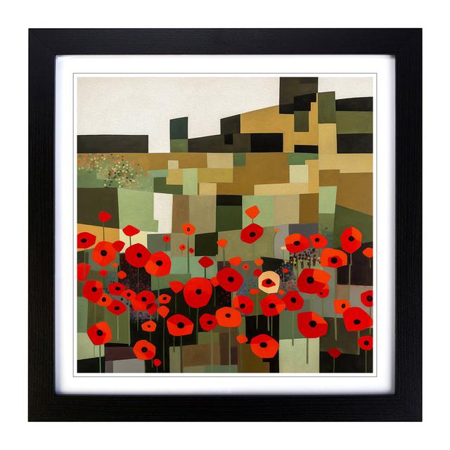 Poppy Field Suprematism No.1 - Print Marlow Home Co. Frame Colour: Black on Productcaster.