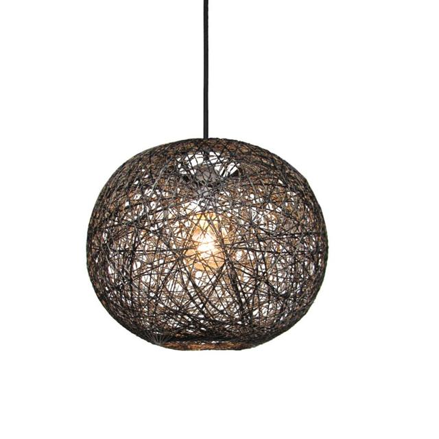 Rattan Sphere Pendant Shade 17 Stories Colour: Black, Size: 21cm H x 26cm W x 26 D on Productcaster.