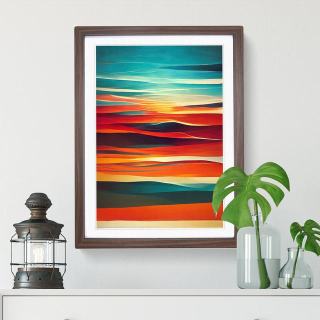 Sunset Abstract No.4 - Picture Frame Graphic Art Metro Lane Size: 46cm H x 34cm W, Format: Walnut Framed on Productcaster.