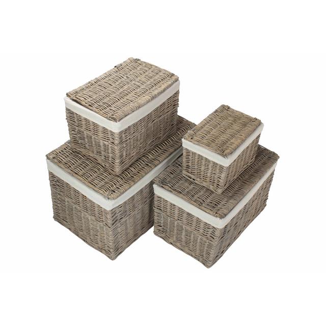 Wicker 4 Piece Storage Hamper Basket Set 17 Stories on Productcaster.