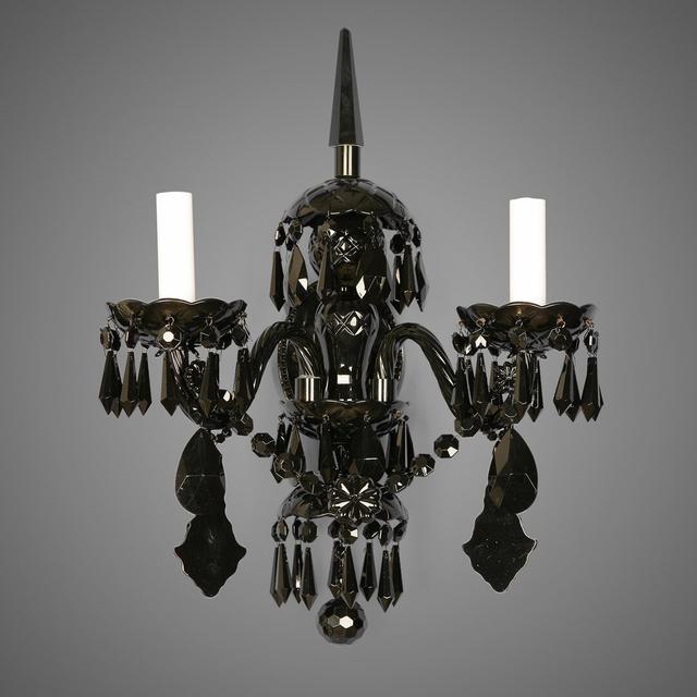 Cribb Crystal Glass Candle Wall Light Astoria Grand Fixture Finish: Gloss Black on Productcaster.