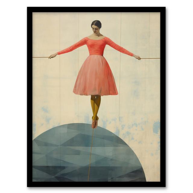 Life Is A Tightrope Female Balancing Act Vintage - Single Picture Frame Print Wee Blue Coo on Productcaster.