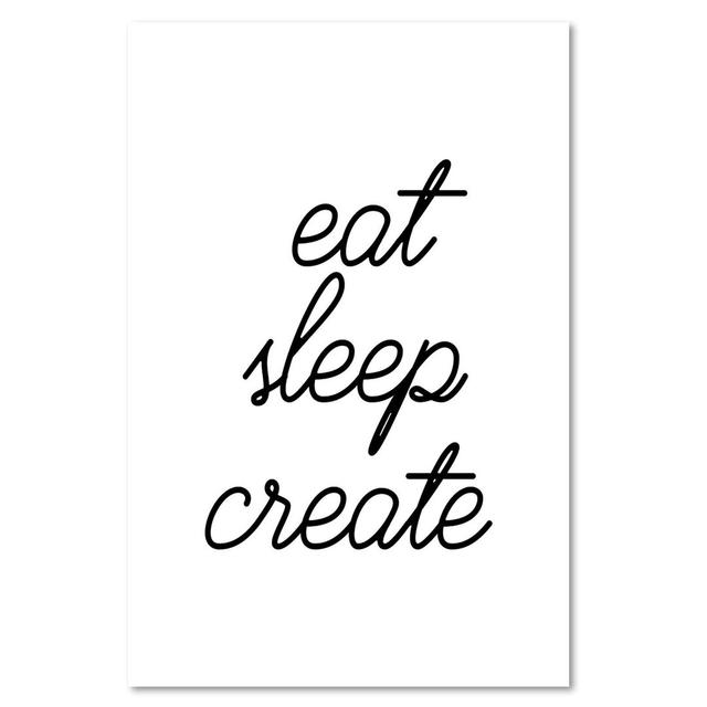 'String Eat Sleep' - Wrapped Canvas Typography Print Maturi Size: 120cm H x 80cm W on Productcaster.