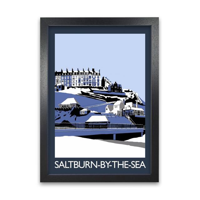 'Saltburn-By-The-Sea in Snow' Framed Graphic Art Print 17 Stories Size: 84.1 cm H x 59.4 cm W, Frame Options: Black on Productcaster.