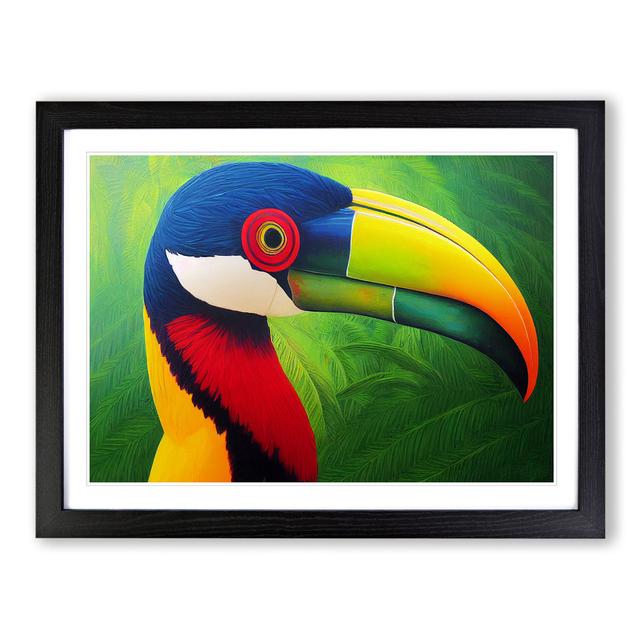 Vivid Toucan Bird - Picture Frame Painting Bay Isle Home Frame Colour: Black Framed, Size: 46cm H x 64cm W x 2cm D on Productcaster.