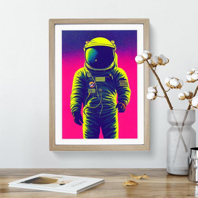 Daring Astronaut - Picture Frame Graphic Art Latitude Run Size: 34cm H x 25cm W x 2cm D, Frame Colour: Oak on Productcaster.