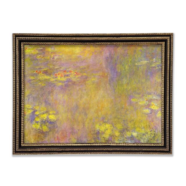 Monet Water Lilies - Yellow Nirvana Framed Print Ophelia & Co. Size: 42cm H x 59.7cm W x 3cm D, Format: Black Gold Framed Paper on Productcaster.