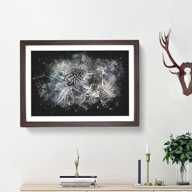 Thistle Flower - Picture Frame Graphic Art Print East Urban Home Frame Option: Walnut Framed, Size: 62cm H x 87cm W x 2cm D on Productcaster.