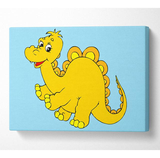 Big Happy Dinosaur Baby Blue - Kunstdrucke auf Leinwand Roomie Kidz Größe: 101,6 cm H x 142,2 cm B x 10 cm T on Productcaster.