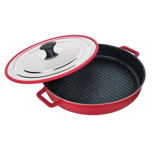 Masterpan 30cm Non-Stick Grill Pan Masterpan Colour: Red on Productcaster.